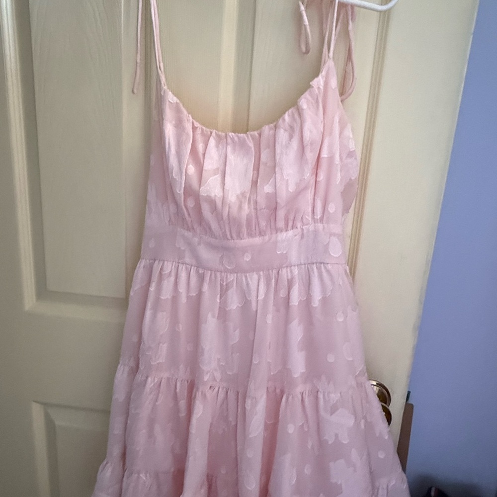 Francesca's Collections Light Pink Tiered Dress